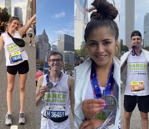 collage of runners after marathon